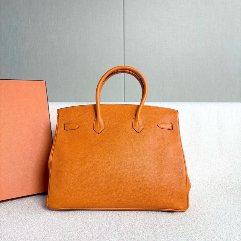 Hermes Birkin35 橙色銀扣 Epsom皮35*26*18 98新配件塵袋 鑰匙*2 鎖-4
