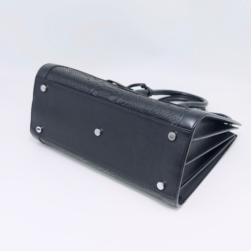 YSL 黑色蛇皮手提肩背斜背32*27*15 98新配件塵袋-4