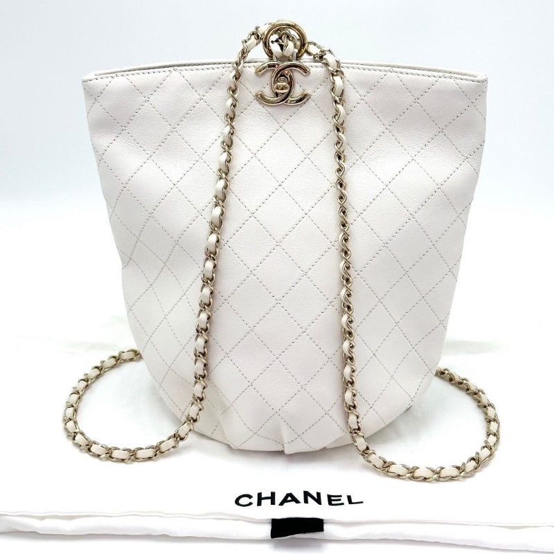 CHANEL白金菱格紋水桶後背包13*26*8 98新配件塵袋-1