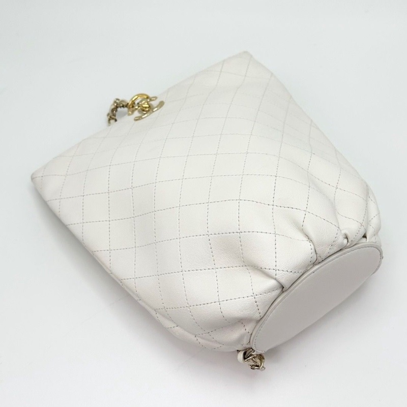 CHANEL白金菱格紋水桶後背包13*26*8 98新配件塵袋-2