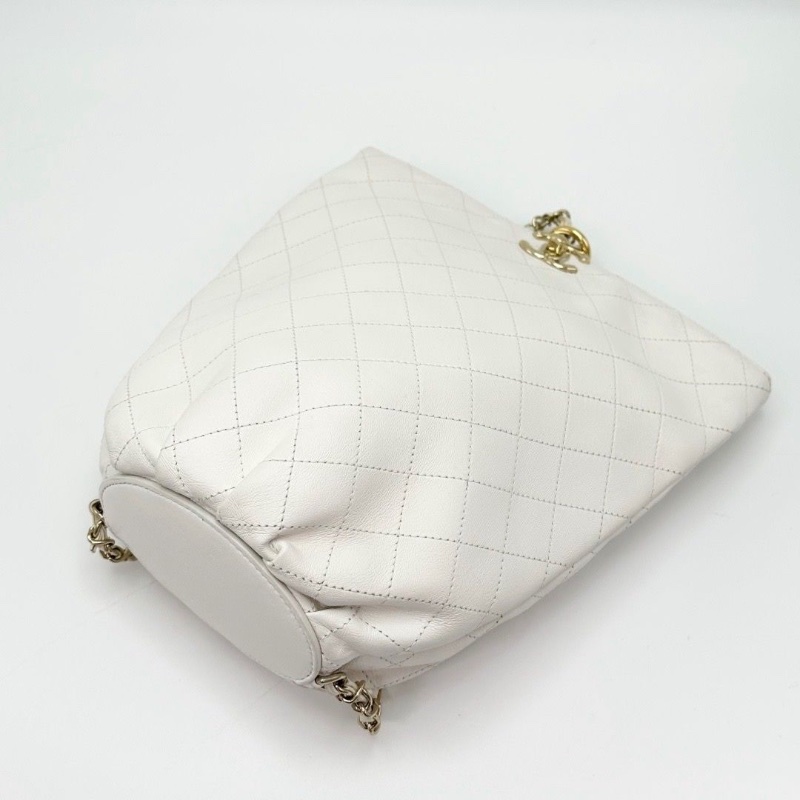 CHANEL白金菱格紋水桶後背包13*26*8 98新配件塵袋-5