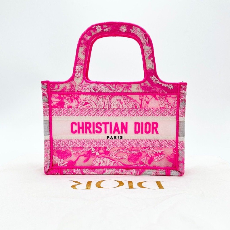 DIOR 粉色刺繡動物園鏤空Book Tote mini手提托特包 22.5*15*6 98新配件塵袋-1