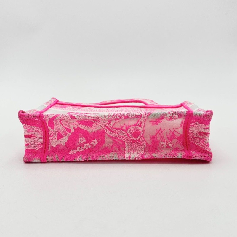 DIOR 粉色刺繡動物園鏤空Book Tote mini手提托特包 22.5*15*6 98新配件塵袋-4