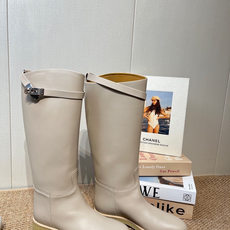 全新❤️HERMES 愛馬仕 Faustine 小牛皮高筒靴 36.5碼-1