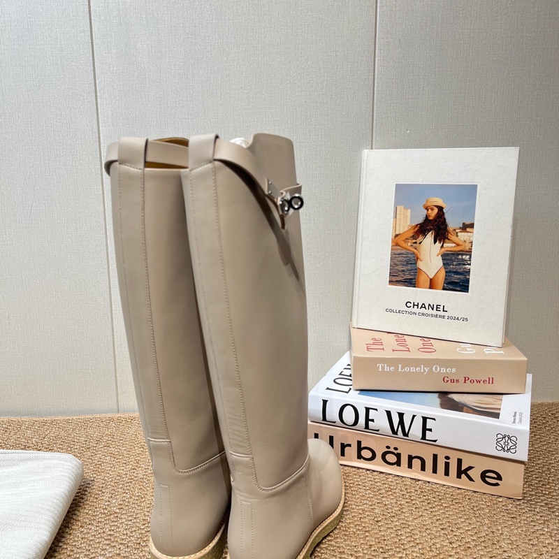 全新❤️HERMES 愛馬仕 Faustine 小牛皮高筒靴 36.5碼-2