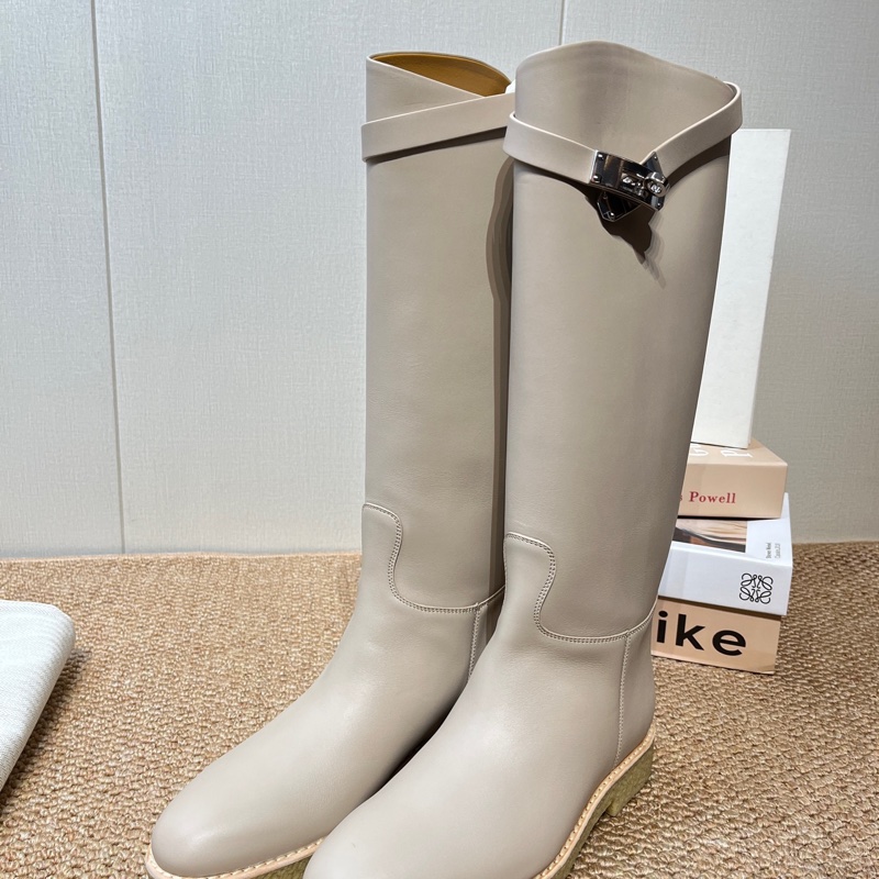 全新❤️HERMES 愛馬仕 Faustine 小牛皮高筒靴 36.5碼-3