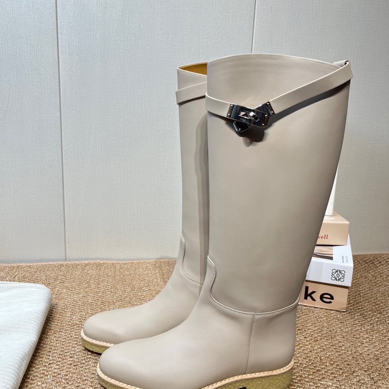 全新❤️HERMES 愛馬仕 Faustine 小牛皮高筒靴 36.5碼-4