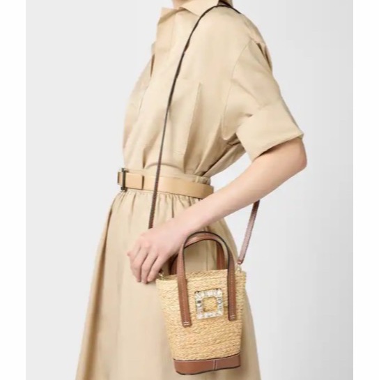 Roger Vivier 女士 草編單肩包均碼碼16cm*6.5cm*17cm-4