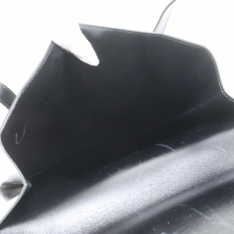 愛馬仕 Hermès 〇I 黑色女士雕花小牛皮單肩包-6