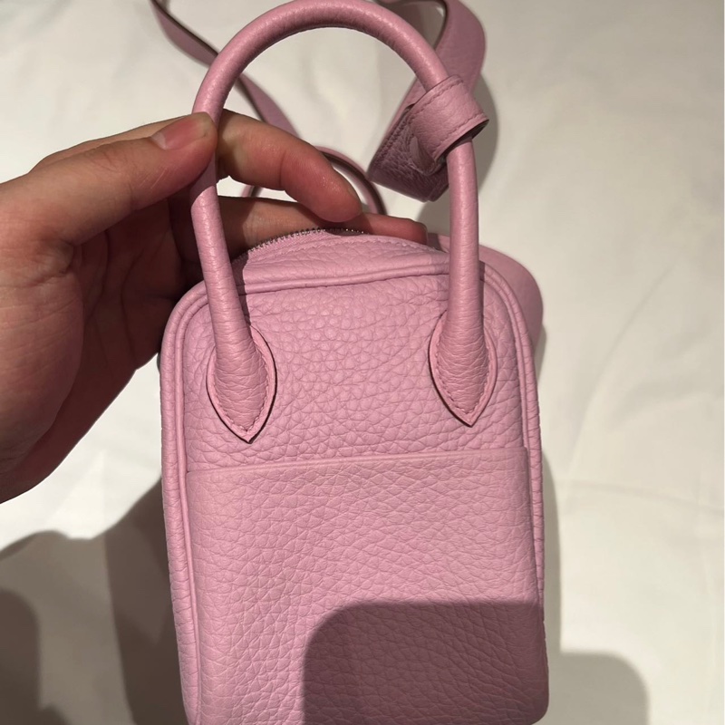 🌈Hermes💗Mini Lindy一代💗X9錦葵紫銀扣💗99新🌈TC皮🌟愛馬仕🌟-5