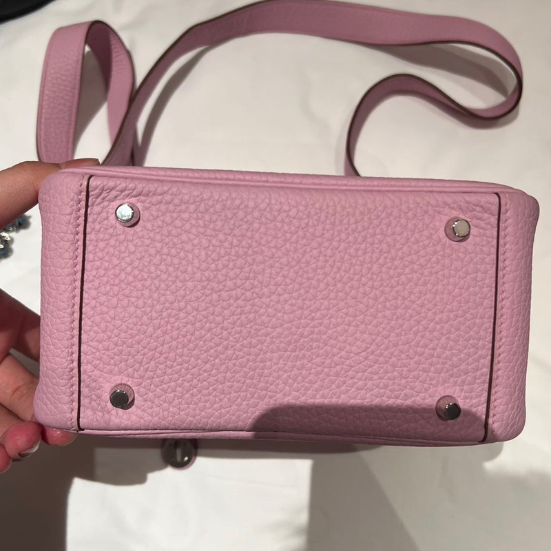 🌈Hermes💗Mini Lindy一代💗X9錦葵紫銀扣💗99新🌈TC皮🌟愛馬仕🌟-7