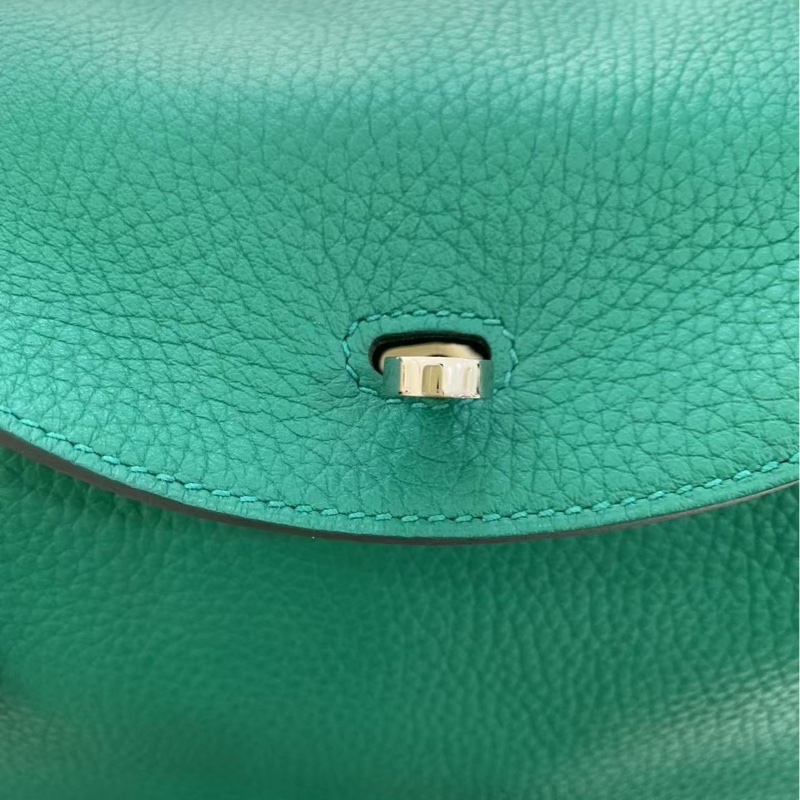 🌈Hermes💚Lindy 26💚絲絨綠銀扣🌈99新🌈TC皮🌟愛馬仕🌟-1