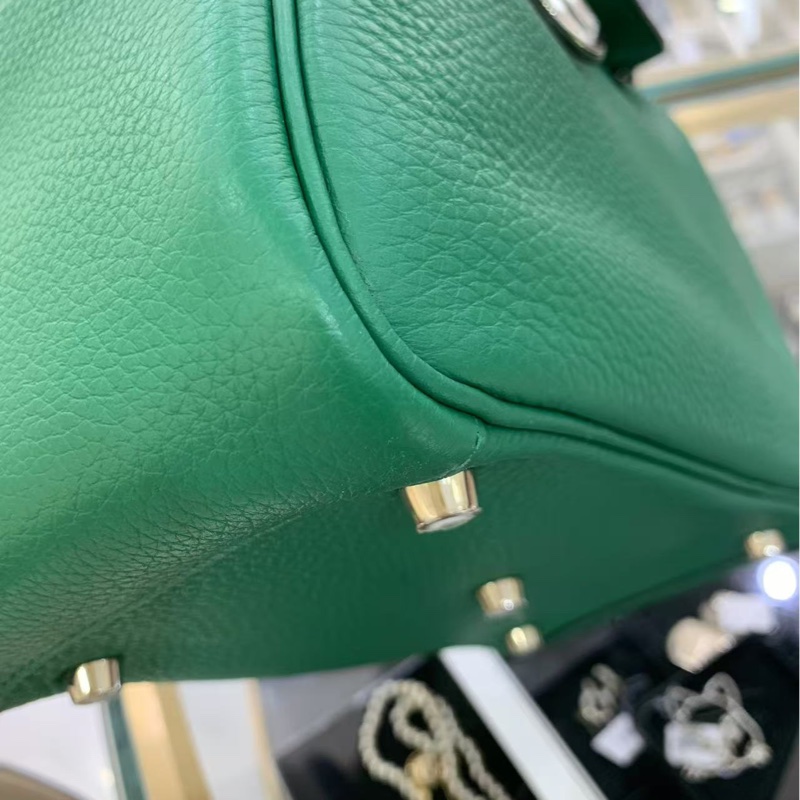 🌈Hermes💚Lindy 26💚絲絨綠銀扣🌈99新🌈TC皮🌟愛馬仕🌟-3