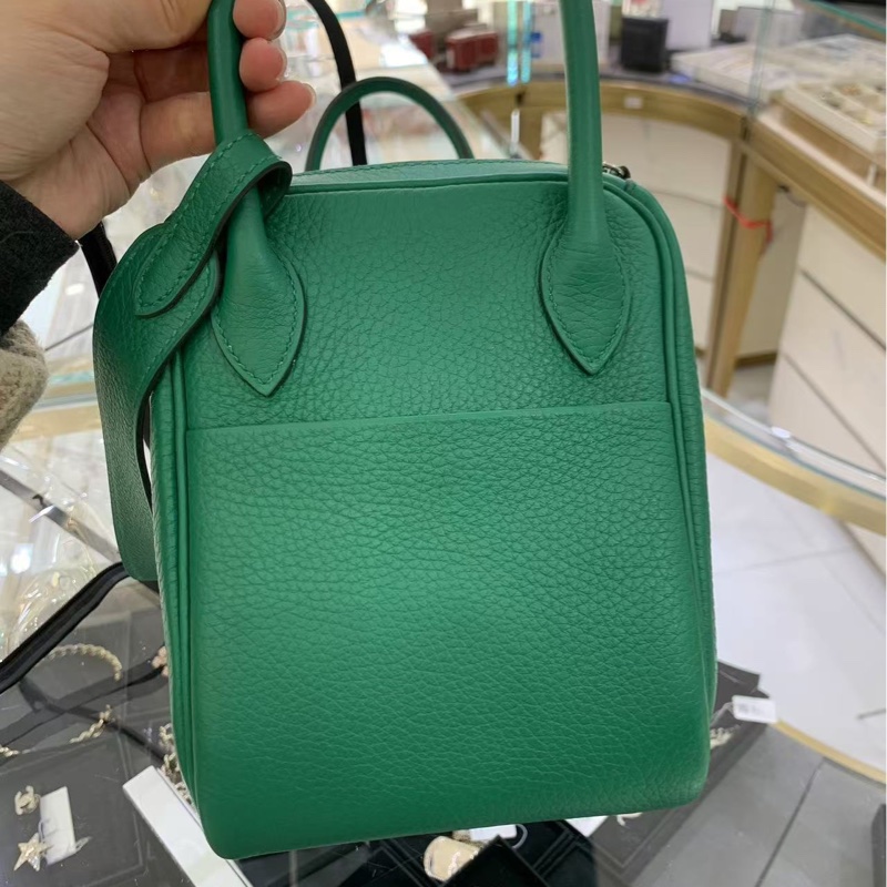 🌈Hermes💚Lindy 26💚絲絨綠銀扣🌈99新🌈TC皮🌟愛馬仕🌟-4