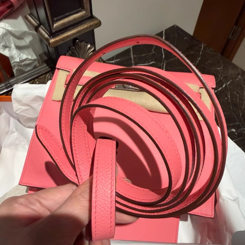 有購證W刻🩷 爱马仕 kelly danes 夏日粉 w刻 银扣 ec皮-2