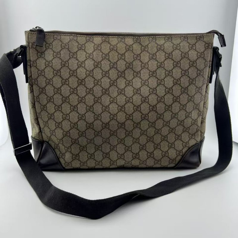 古馳經典雙 G 老花帆布斜挎包-2