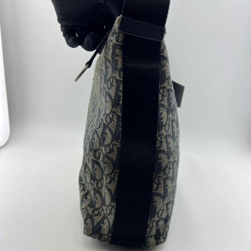 迪奧 Oblique 老花帆布郵差包-6