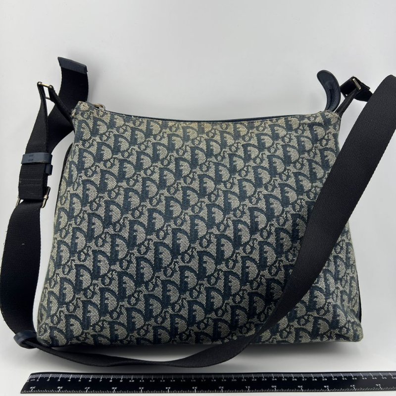 迪奧 Oblique 老花帆布郵差包-8