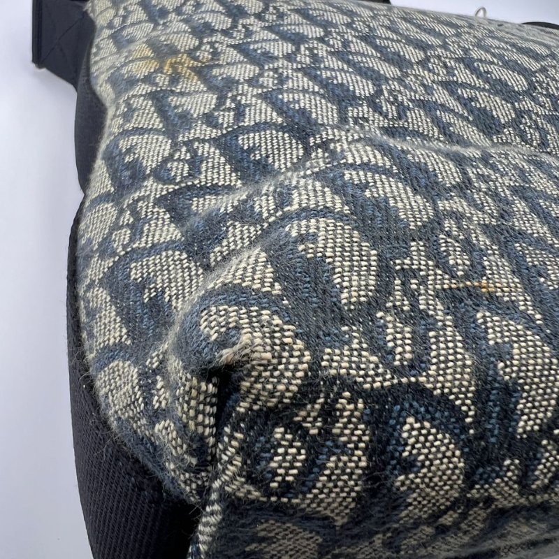 迪奧 Oblique 老花帆布郵差包-11