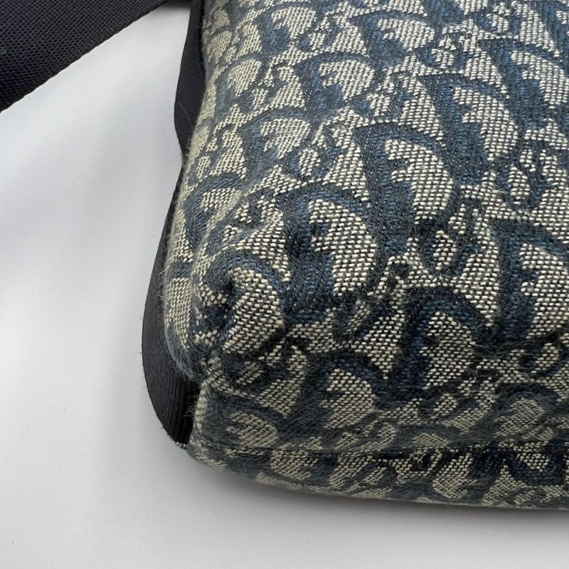 迪奧 Oblique 老花帆布郵差包-13