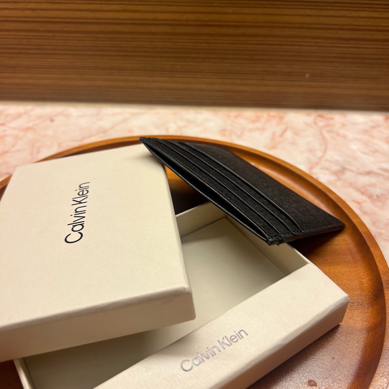 Calvin Klein 男士黑色皮革卡夾Saffiano Leather Card Holder-3