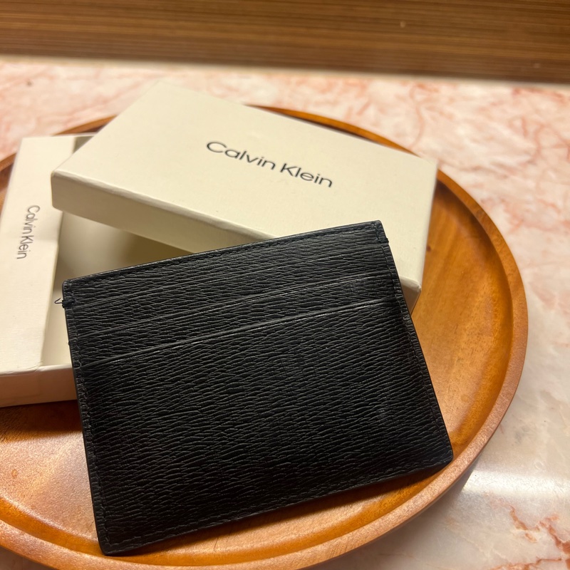Calvin Klein 男士黑色皮革卡夾Saffiano Leather Card Holder-6