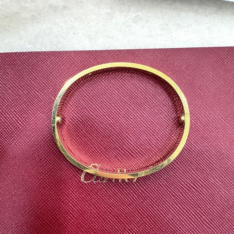 卡地亞帶鑽手環Cartier LOVE 18金寬版4顆鑽石手環B6035917-25