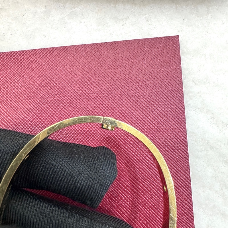 卡地亞帶鑽手環Cartier LOVE 18金寬版4顆鑽石手環B6035917-27