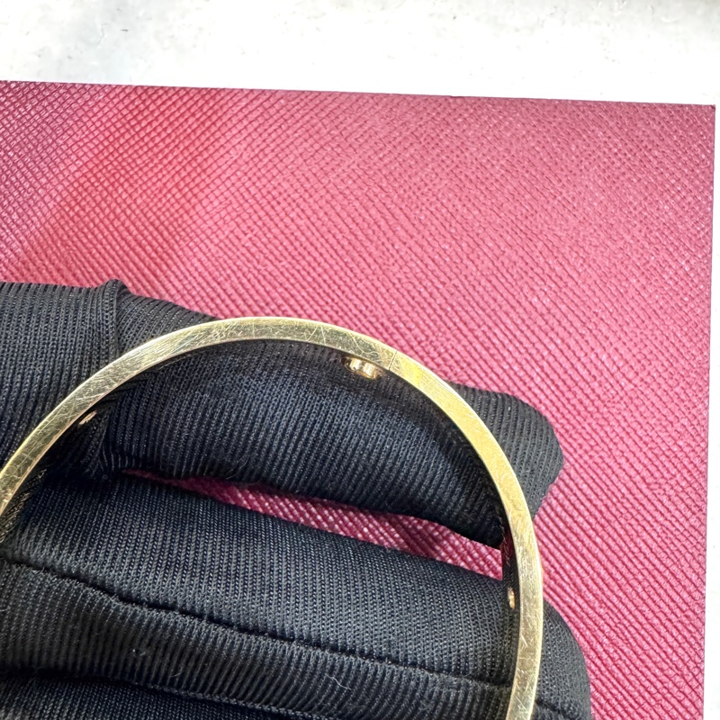 卡地亞帶鑽手環Cartier LOVE 18金寬版4顆鑽石手環B6035917-29