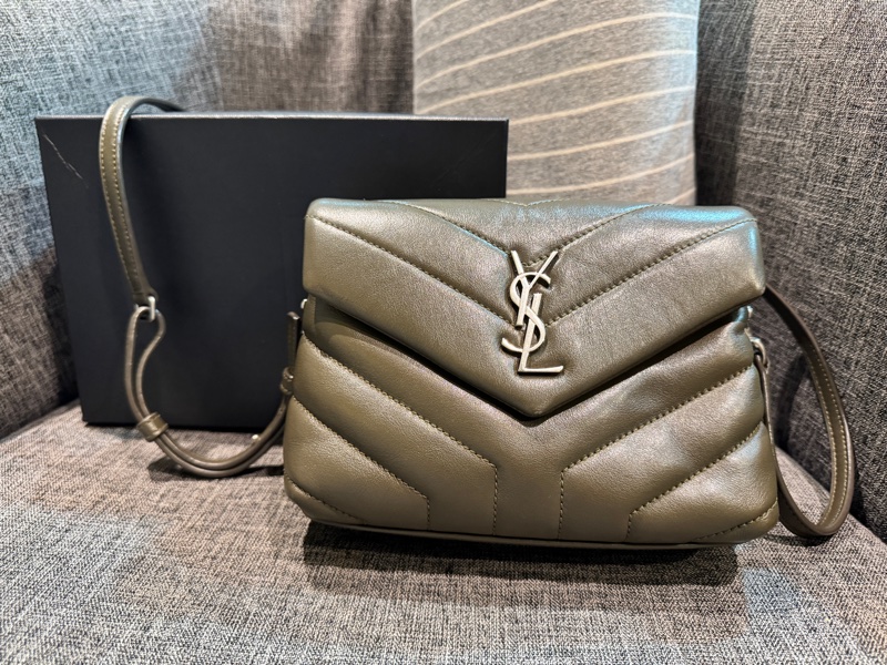 Saint Laurent YSL Loulou Small 小牛皮 肩背包 深卡其綠2018|附原盒-0