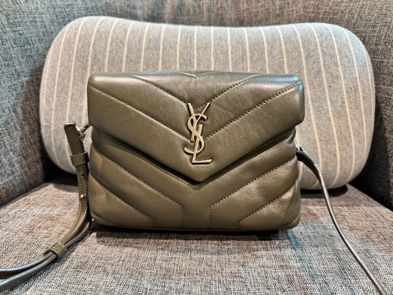 Saint Laurent YSL Loulou Small 小牛皮 肩背包 深卡其綠2018|附原盒-8