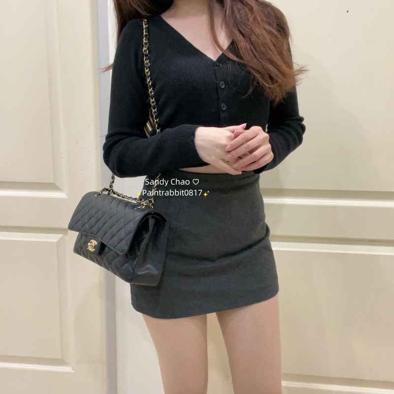 ෆ Chanel cf25 黑金荔枝 芯片款🈶購證✨-1