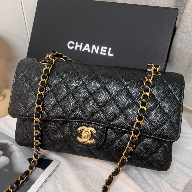 ෆ Chanel cf25 黑金荔枝 芯片款🈶購證✨-3