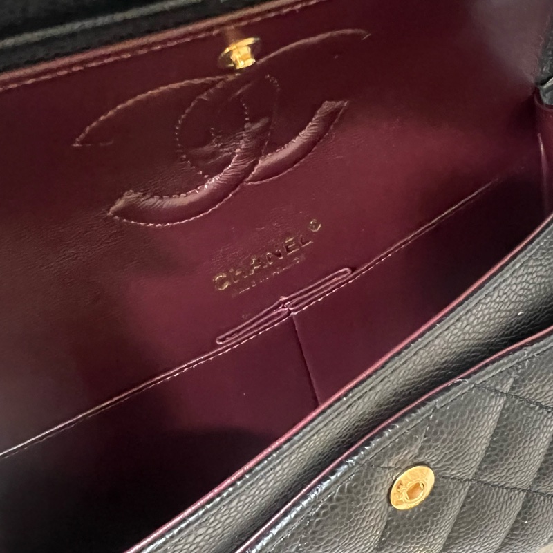 ෆ Chanel cf25 黑金荔枝 芯片款🈶購證✨-10