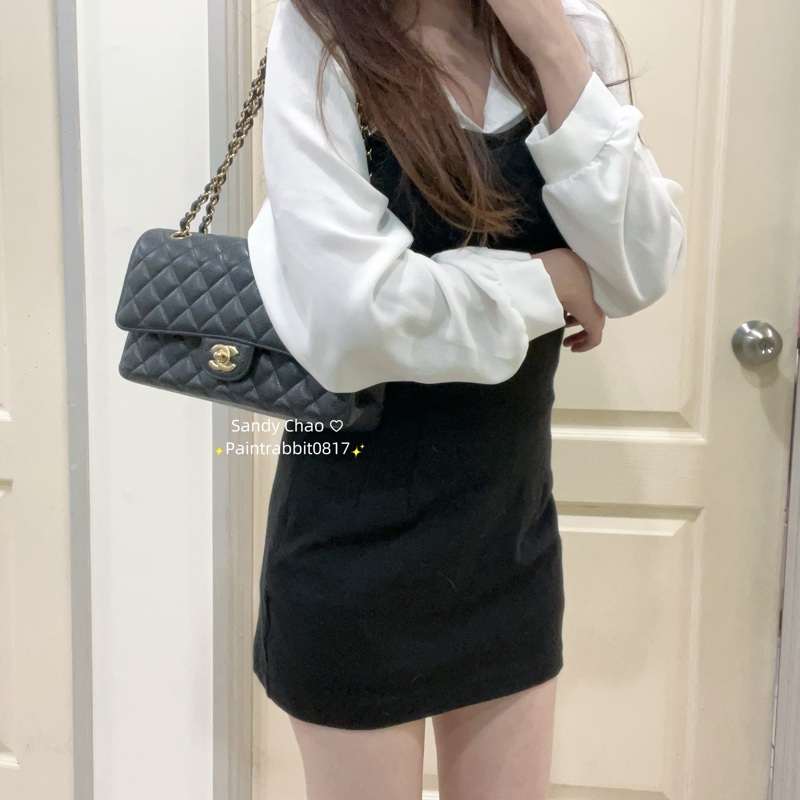 ෆ Chanel cf25黑金荔枝 保卡🈶購證-1