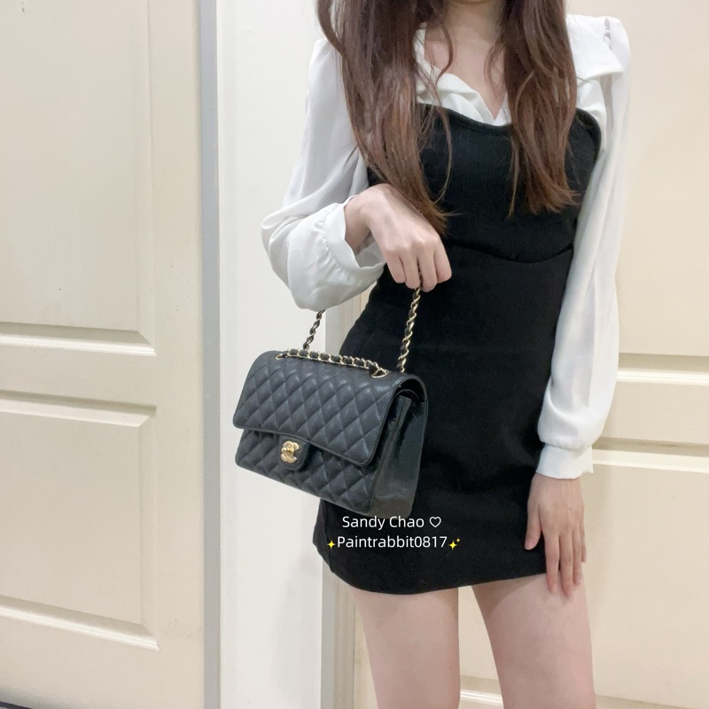 ෆ Chanel cf25黑金荔枝 保卡🈶購證-2