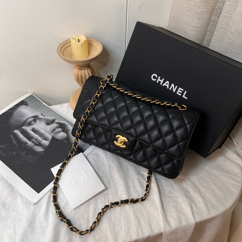 ෆ Chanel cf25黑金荔枝 保卡🈶購證-3