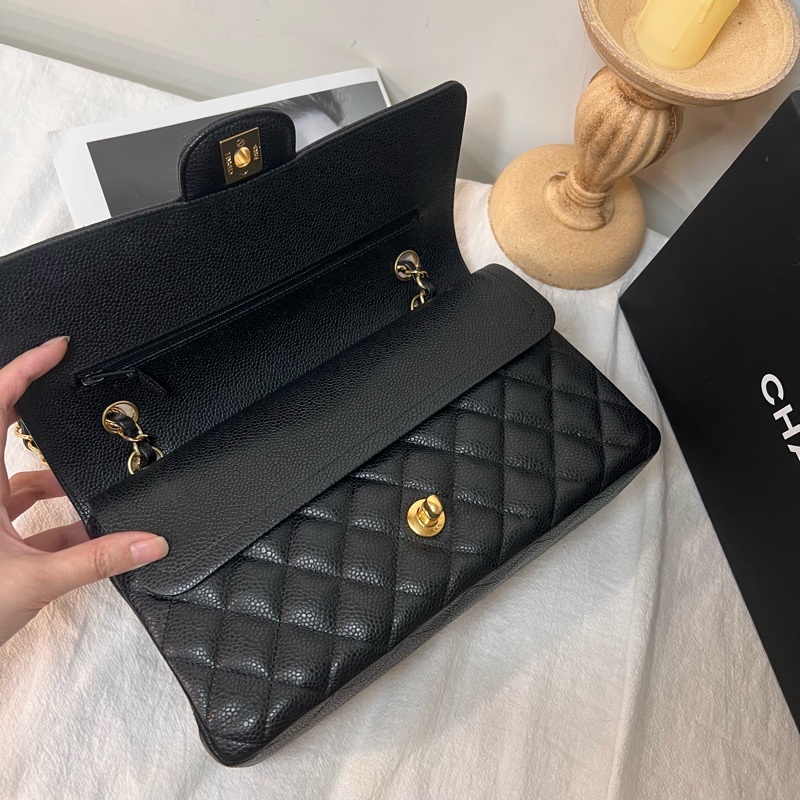 ෆ Chanel cf25黑金荔枝 保卡🈶購證-10