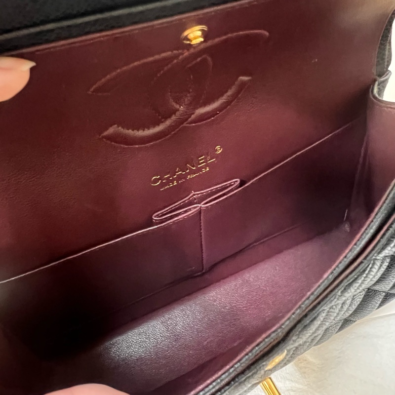 ෆ Chanel cf25黑金荔枝 保卡🈶購證-12