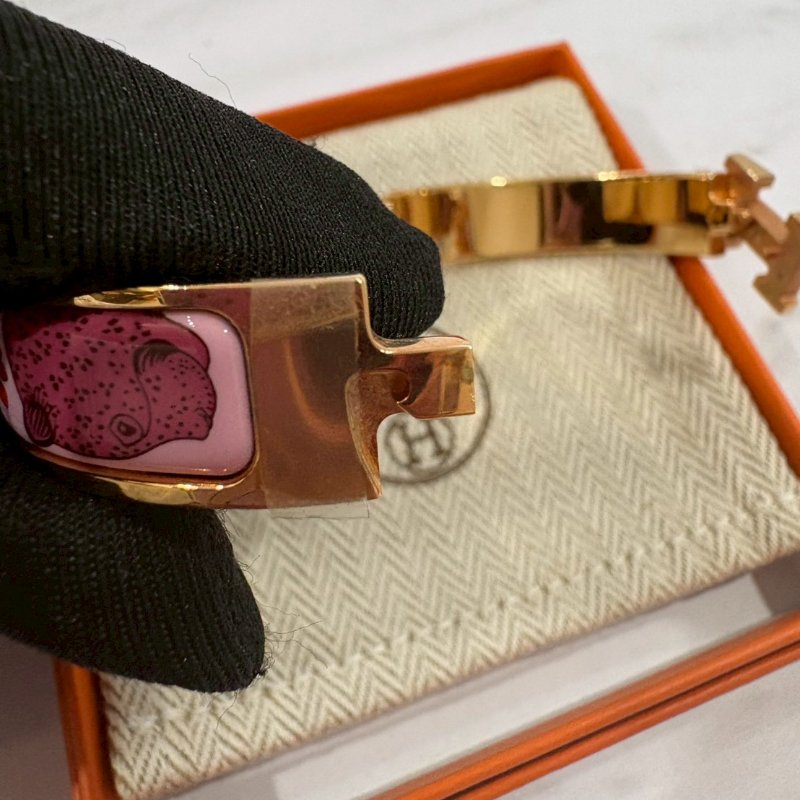 愛馬仕手環 粉花豹圖騰-8