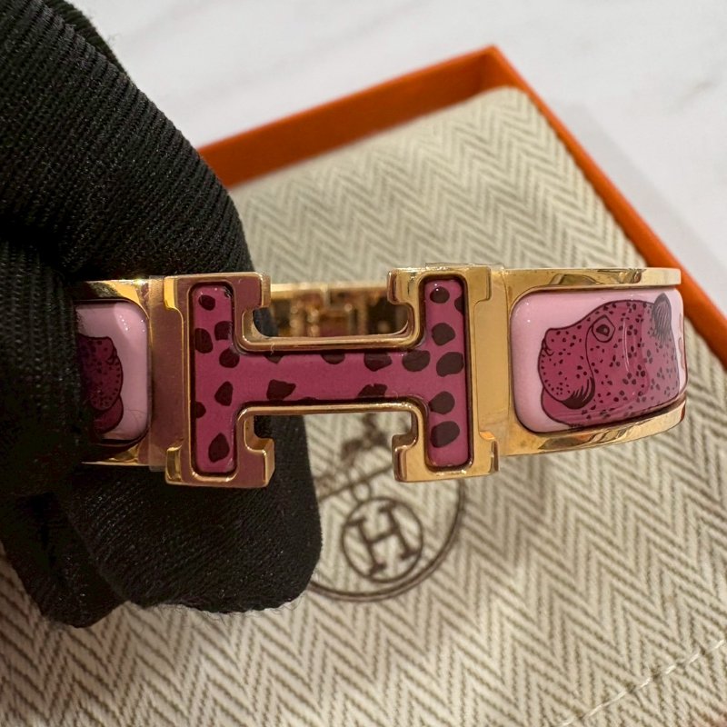愛馬仕手環 粉花豹圖騰-9