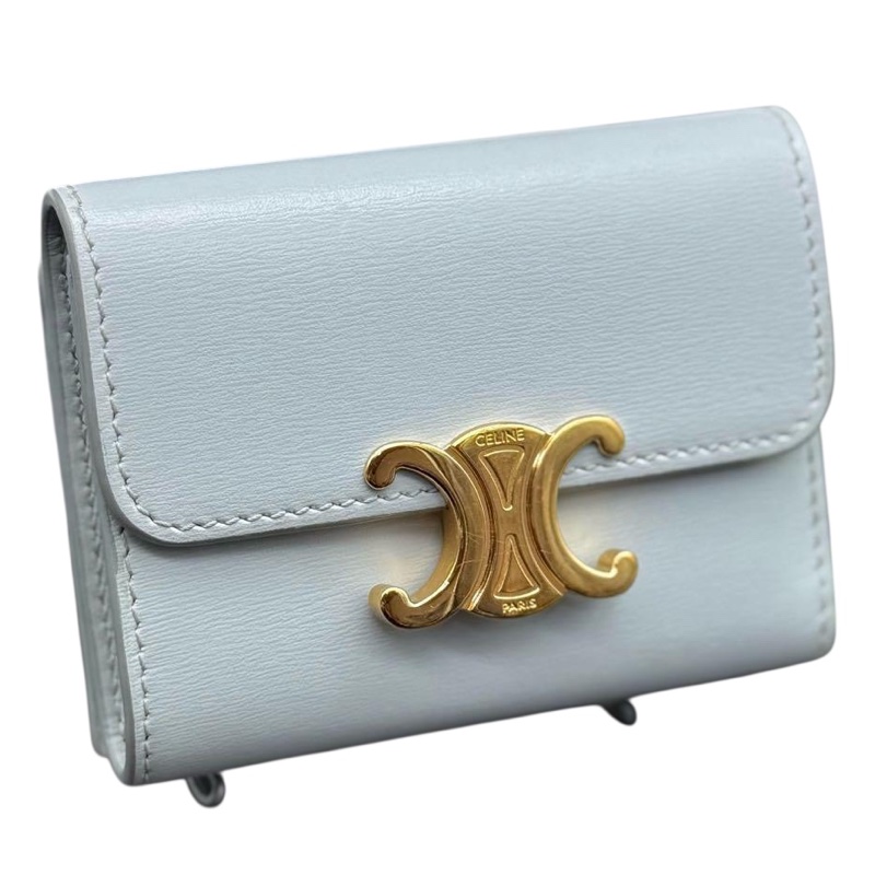 🌷Celine 凱旋門經典兩用短夾baby藍|經典花紋✦fufu style 精品✦ 氣質款|-0