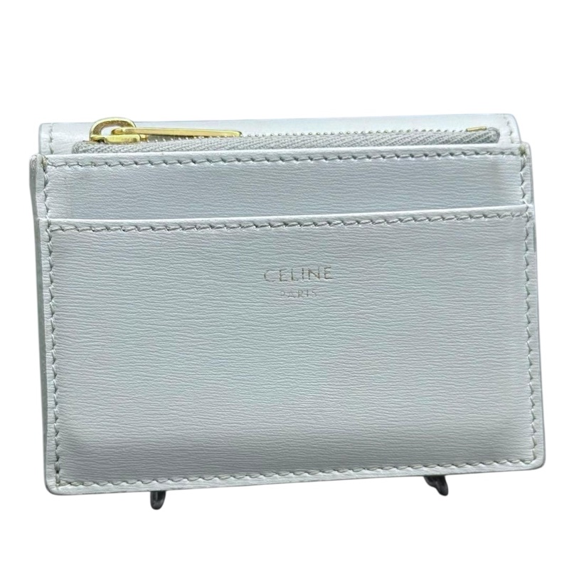 🌷Celine 凱旋門經典兩用短夾baby藍|經典花紋✦fufu style 精品✦ 氣質款|-2