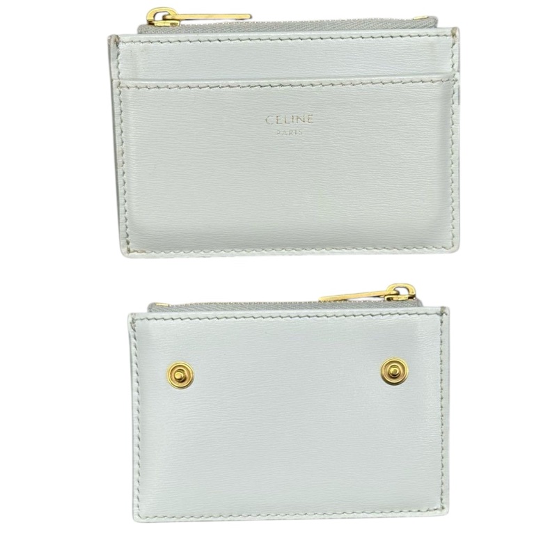 🌷Celine 凱旋門經典兩用短夾baby藍|經典花紋✦fufu style 精品✦ 氣質款|-4