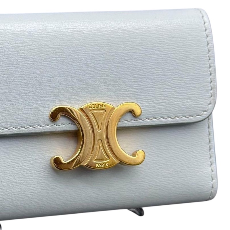 🌷Celine 凱旋門經典兩用短夾baby藍|經典花紋✦fufu style 精品✦ 氣質款|-8