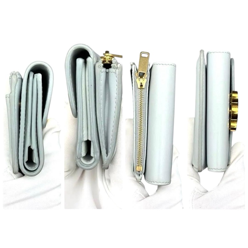 🌷Celine 凱旋門經典兩用短夾baby藍|經典花紋✦fufu style 精品✦ 氣質款|-15