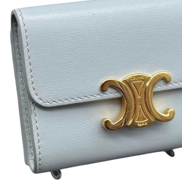 🌷Celine 凱旋門經典兩用短夾baby藍|經典花紋✦fufu style 精品✦ 氣質款|-23