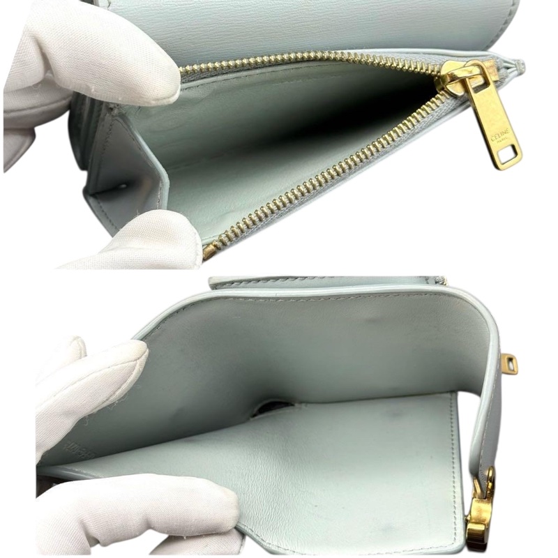 🌷Celine 凱旋門經典兩用短夾baby藍|經典花紋✦fufu style 精品✦ 氣質款|-24