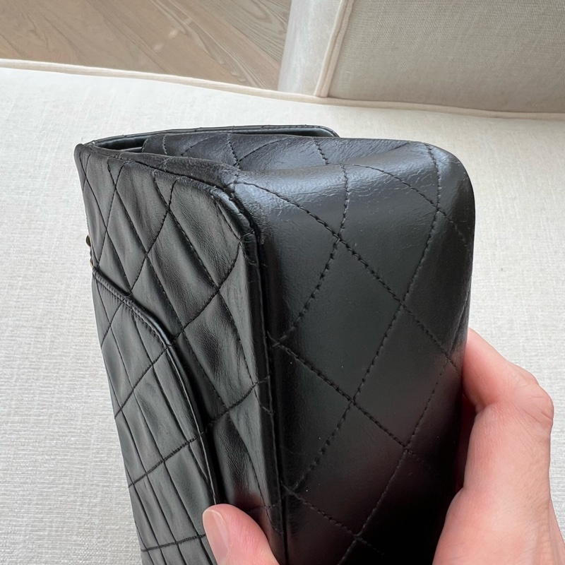 CHANEL CF25 香奈兒25cm 黑金羊皮 vintage-7
