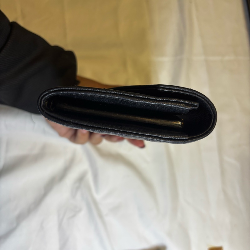 YSL 金屬LOGO V掀蓋長夾-5